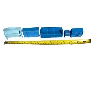 Marx Blue Dollhouse Furniture Living Room Couch Piano TV Record Player Toy READ